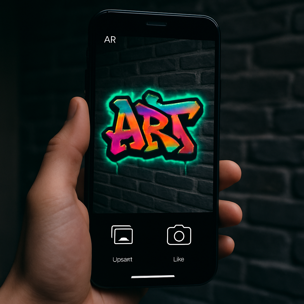 AR graffiti visualization on brick wall