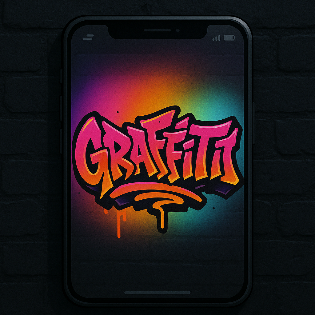 Graffiti AI app interface showing text-to-graffiti generation